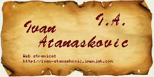 Ivan Atanasković vizit kartica